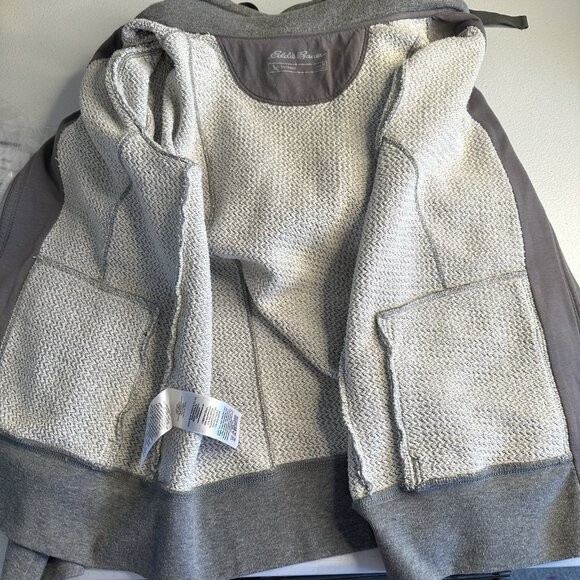 Eddie Bauer Outdoor Hoodie Size Med Grey Removable Faux Fur Hood Jacket Y2K Ski - Picture 3 of 12